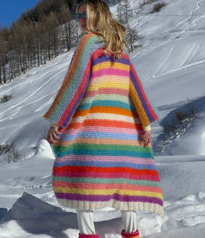 MILLA - Manteau en tricot chaud et stylé aux couleurs de l'arc-en-ciel